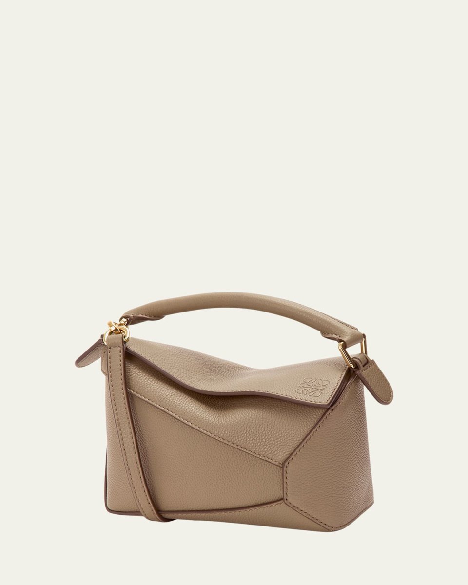 Puzzle Edge Mini Top-Handle Bag in Grain Leather